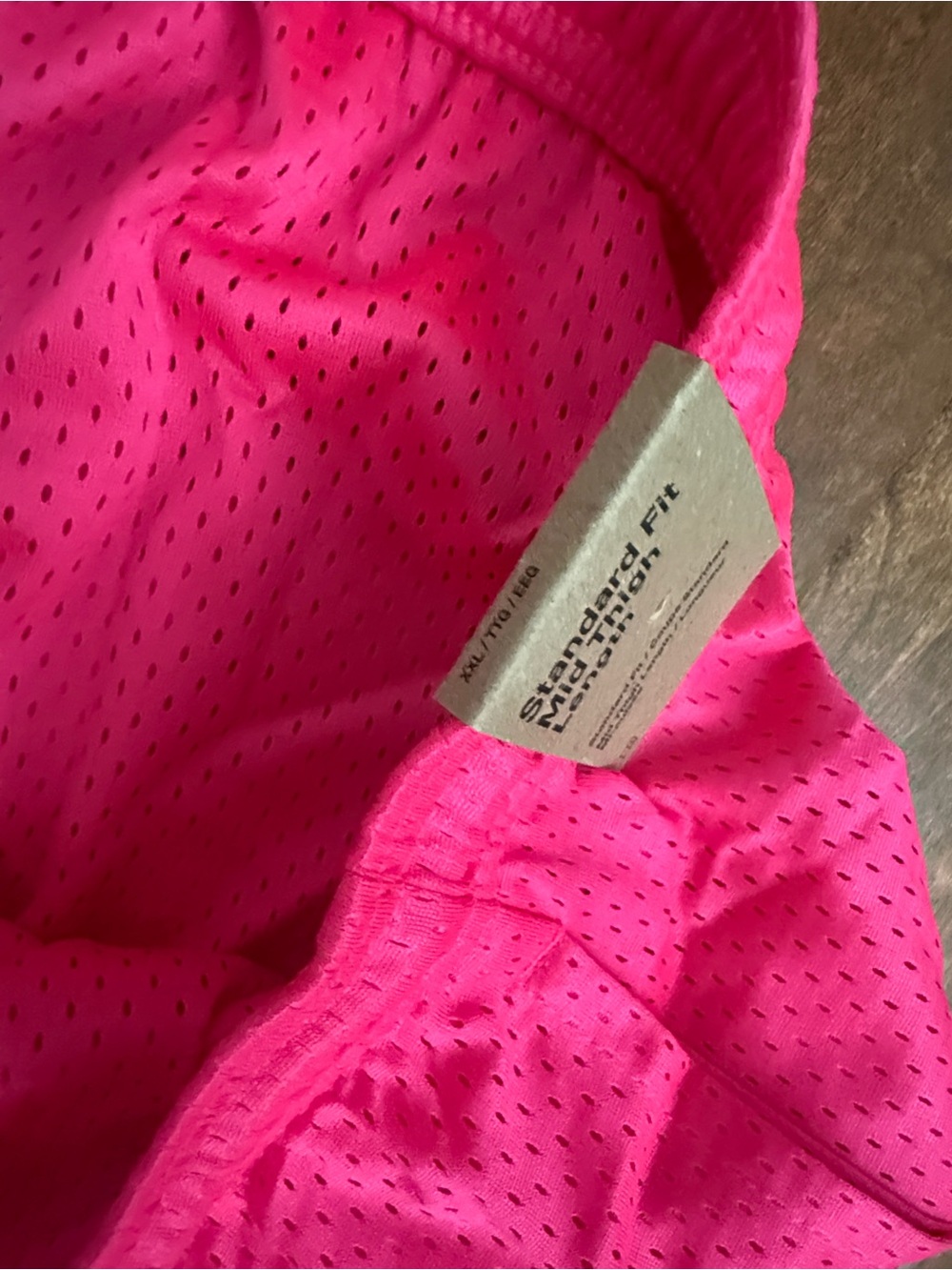 Nike Men’s Hot Pink Athletic Mesh Shorts with White Drawstring - Picture 8 of 13